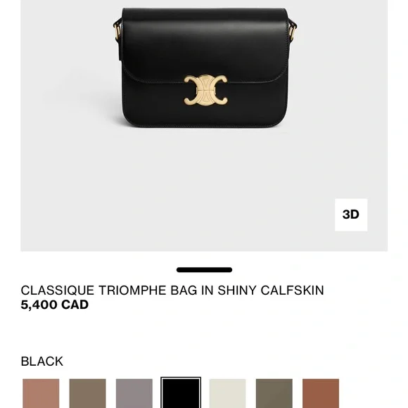 Celine Classique Triomphe bag in Shiny Calfskin with Gold Hardware - Picture 16 of 16